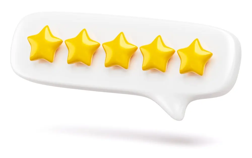 star illustration showing website copywriting uses social proof reviews